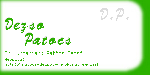 dezso patocs business card